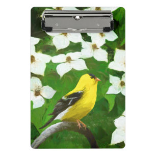 Mini Porte-bloc Peinture Goldfinch - Cute Original Chien Art