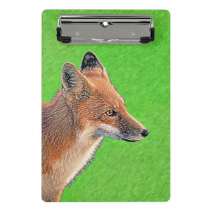 Mini Porte-bloc Peinture Red Fox - Art original de la faune