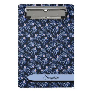 Mini Porte-bloc Personalized Feather Clipboard | Blue Pattern
