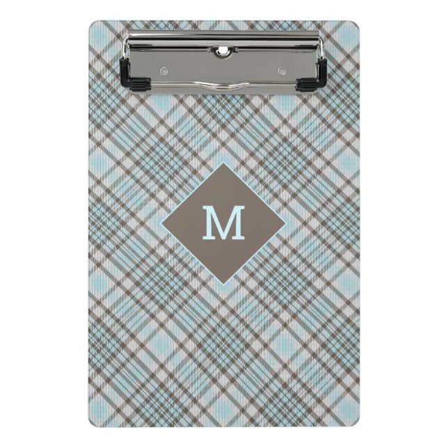 Mini Porte-bloc Plaid Monogramme personnalisé / Motif Tartan (Devant)