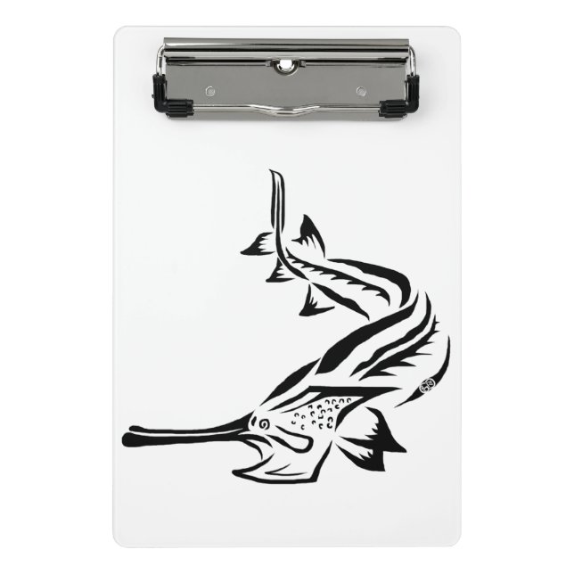 MINI PORTE-BLOC PORTE - BLOC - PADDLEFISH TRIBAL & STURGEON POSTER (Devant)