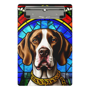 Mini Porte-bloc Portrait de chien en verre coloré