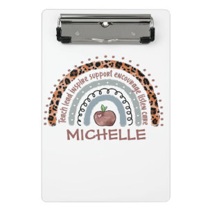 Mini Porte-bloc Professeur personnalisé Cute Rainbow Nom personn