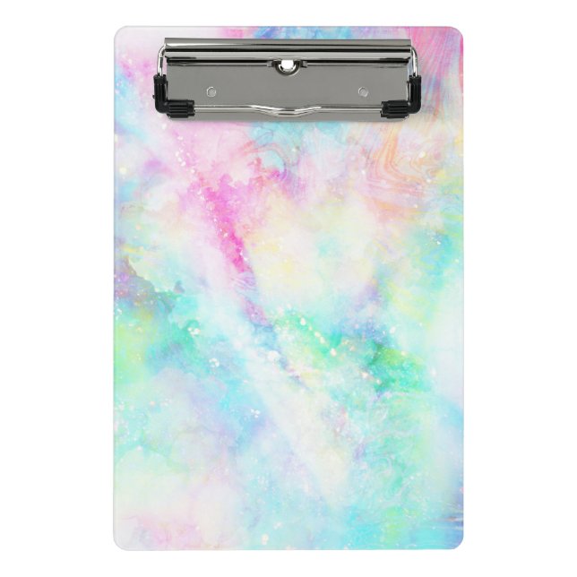 Mini Porte-bloc Rainbow Pastel Aquarelle Teinture Galaxie Abstrait (Devant)