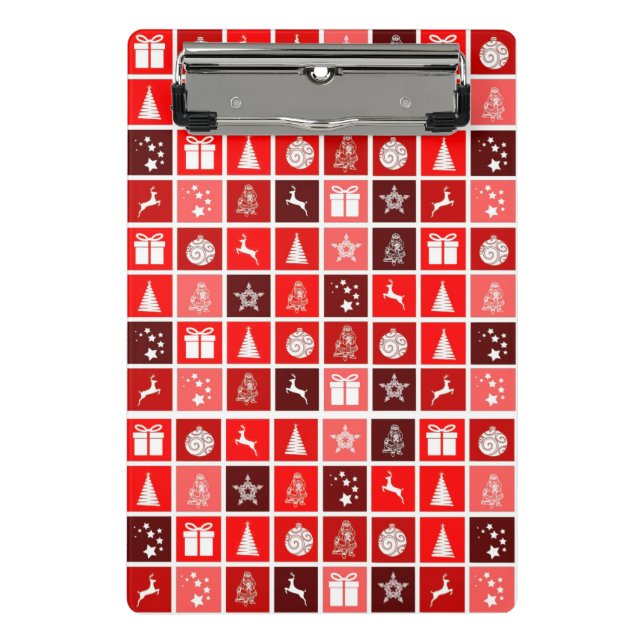 Mini Porte-bloc Red Christmas Holiday Cute Tree Reinder (Devant)