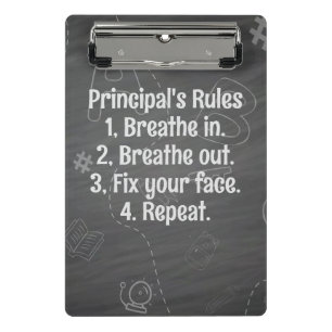 Mini Porte-bloc Règles du directeur de l'école Personnalisez "fixe