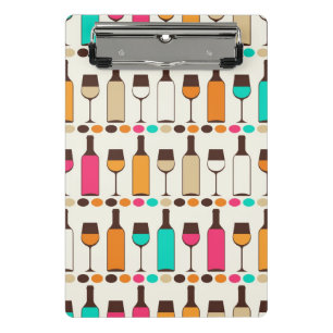 Mini Porte-bloc Rétros bouteilles et verres de vin