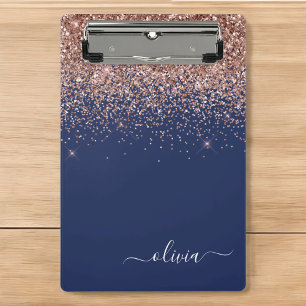 Mini Porte-bloc Rose Gold et Blush Pink et Navy Blue Paillettes Mo