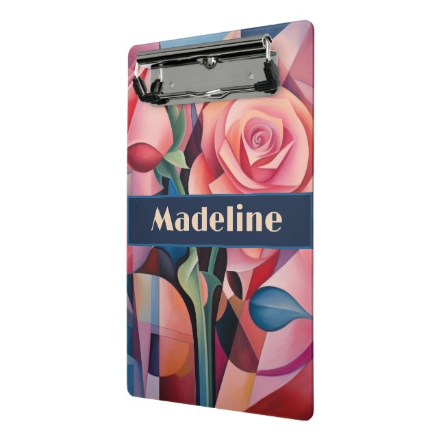 Mini Porte-bloc rose rose Abstraite, nom, (Angle2)