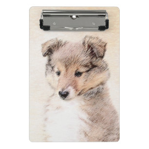 Mini Porte-bloc Shetland Sheepdog Puppy Peinture Chien original ar