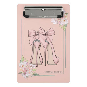 Mini Porte-bloc stilettos roses et roses roses roses d'angle cadre