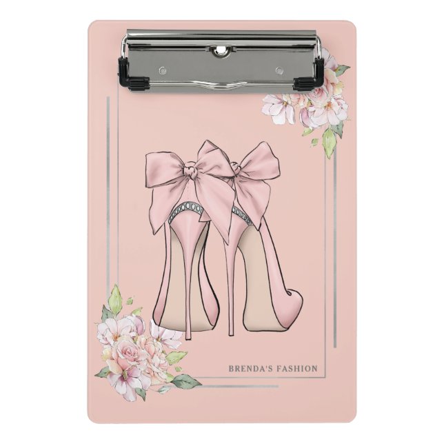 Mini Porte-bloc stilettos roses et roses roses roses d'angle cadre (Devant)