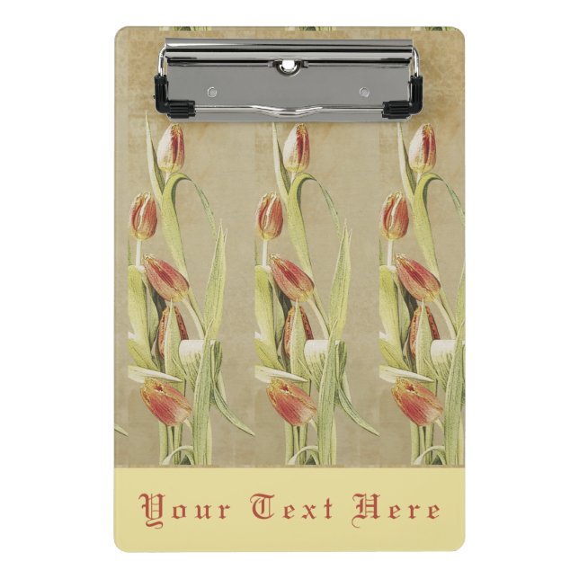 Mini Porte-bloc Style Vintage des Tulipes rouges Personnalisé (Devant)