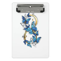 Symbole infini de papillons Morpho bleus
