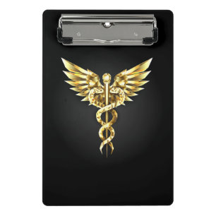 Mini Porte-bloc Symbole Polygonal Or Caduceus