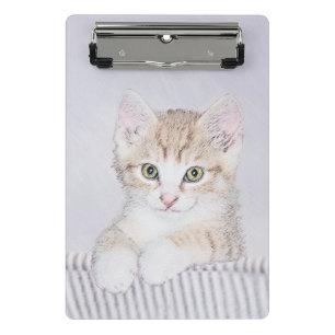 Mini Porte-bloc Tabby Orange Kitten Peinture - Art Chat original