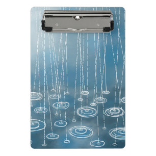 Mini Porte-bloc Tempête de pluie bleue