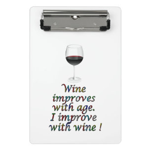 Mini Porte-bloc Texte drôle de vin