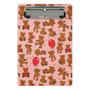 Mini Porte-bloc Texture avec le nounours, coeurs