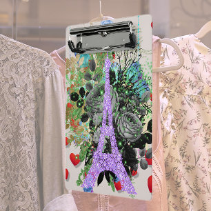 Mini Porte-bloc Tour Eiffel Bling violet