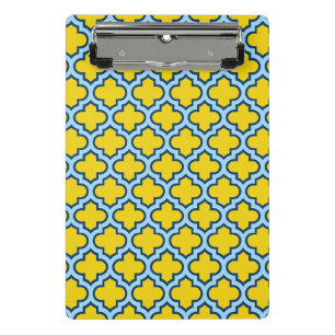 Mini Porte-bloc Trellis jaune et bleu bébé, treillis, Quatrefoil