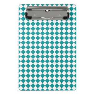 Mini Porte-bloc Turquoise Motif diamant blanc Checker Porte - blo
