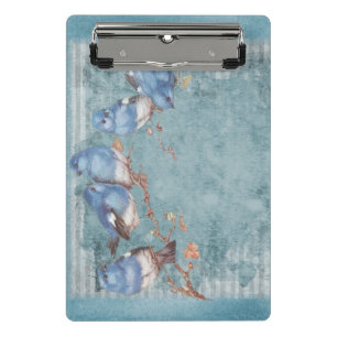 Mini Porte-bloc Vintage Shabby Chic Joli Oiseaux Floraux