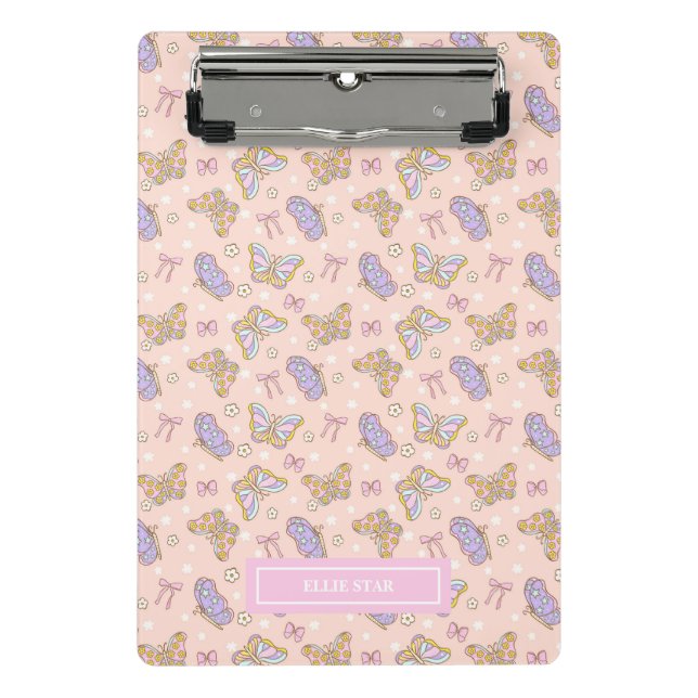 Mini Porte-bloc Whimsical Butterfly Girl Personnalisée (Devant)