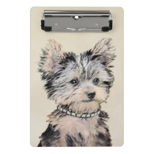 Mini Porte-bloc Yorkshire Terrier Puppy Peinture Chien original