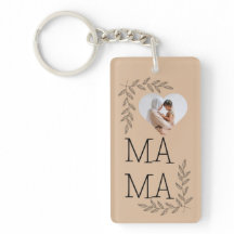 Mini Porte - clé rectangle avec cadre photo coeur