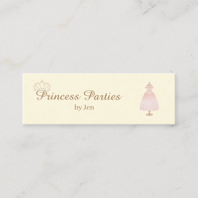 Mini Princess Party Business Card (Front)