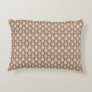 Mini Pug Christmas Decor Accent Pillow 