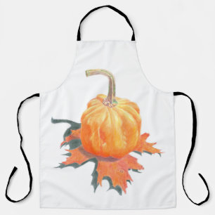 Mini Pumpkin on Autumn Leaf Apron