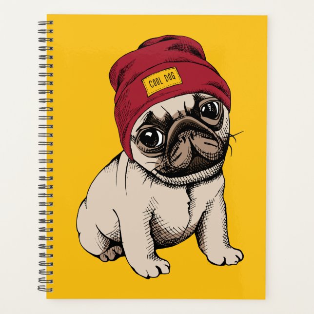 Mini Puppy Hipster Pug Planner (Front)