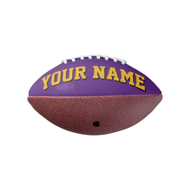 Mini PURPLE AND GOLD Personalized Football (Rotated 270)