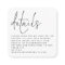 MINI QR code Script Black White Wedding Details