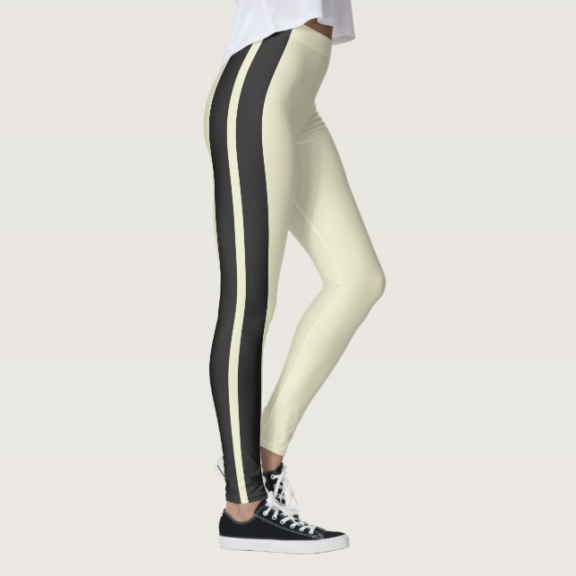 Mini Racing Stripes on ANY COLOR Background Leggings (Right)