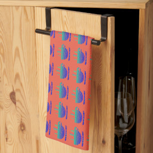 Mini Rainbow Cup Of Java Repeat Tangerine       Kitchen Towel