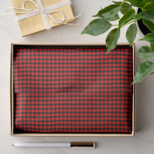 Mini Red and Black Buffalo Check Gingham Pattern Tissue Paper
