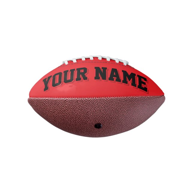 Mini RED AND BLACK Personalized Football (Rotated 270)