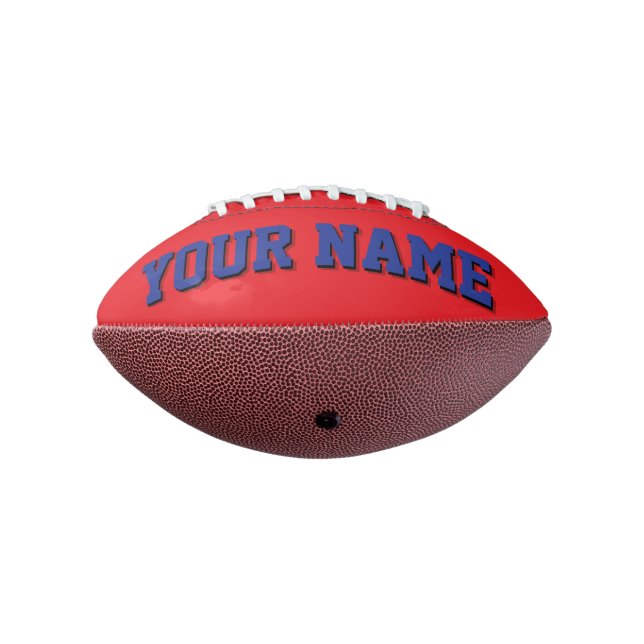 Mini RED AND BLUE Personalized Football (Rotated 270)