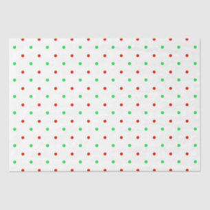 Mini Red and Green Watercolor Polka Dots    Tissue Paper