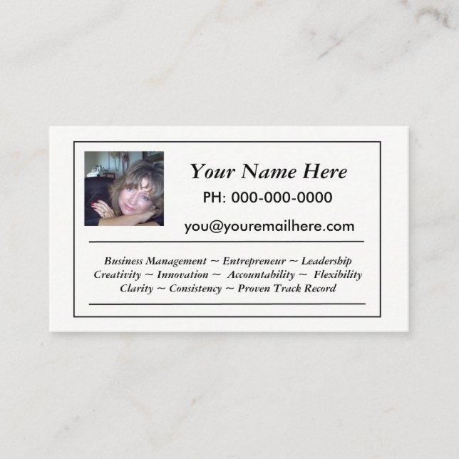 Mini Resume Business Card (Front)