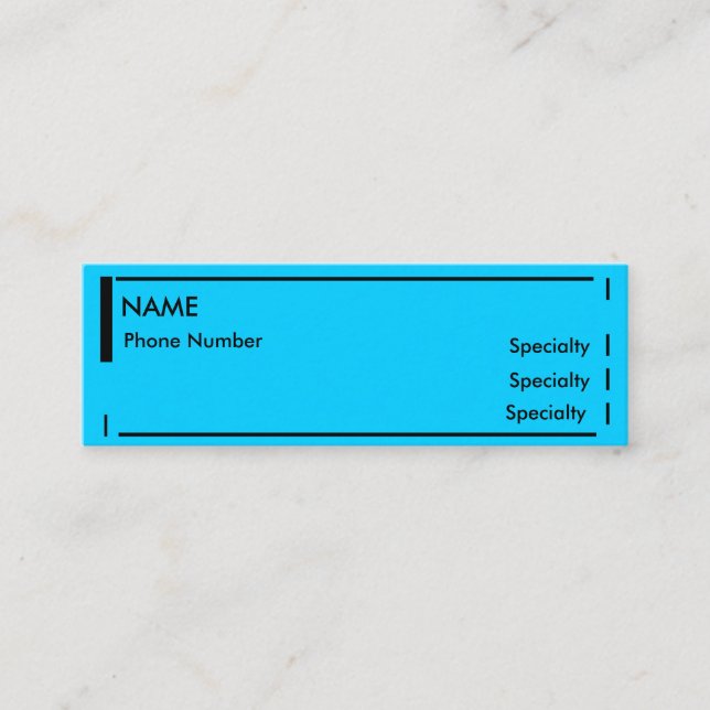 Mini Resume Business Card (Front)