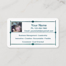 Mini Resume Business Card Dark Green