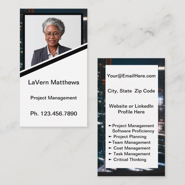 Mini Resume Card | Networking Card Black White (Front/Back)