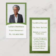 Mini Resume Card | Networking Card Green