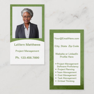 Mini Resume Card   Networking Card Green
