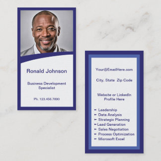Mini Resume Card | Networking Card Navy Blue