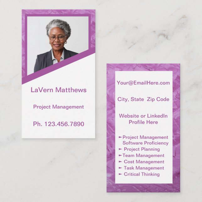 Mini Resume Card | Networking Card Pink (Front/Back)